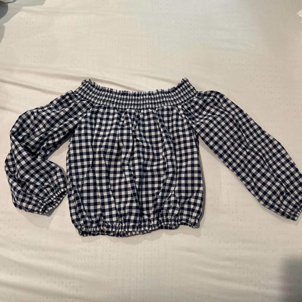 Abercrombie Gingham Off-Shoulder Top